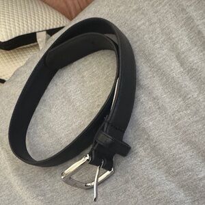 Janie and Jack Black Belt with Silver Buckle